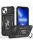 Apple iPhone 13 Telefon Kasası 6.1 Inç Halka Kickstand Anti-Fall Vaka Slayt Kamera Kapağı Pc+Tpu Cep Telefonu Koruyucu Kapak Black (Yurt Dışından) 1