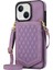Apple iPhone 13 Telefon Kasası 6.1 Inç Baskılı Rhombus Makyaj Aynası Kickstand Case Pu Deri Kaplamalı Tpu Kart Yuvası Rfıd Engelleme Telefon Kapağı Omuz Kayışı Doğru (Yurt Dışından) 2