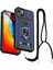 Apple iPhone 13 Telefon Kasası 6.1 Inç Kart Sahibi Telefon Kabuğu Sabit Pc+Tpu Kickstand Telefon Kasası Kayış ve Slayt Kamera Örtü Mavisi (Yurt Dışından) 1