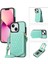 Apple iPhone 13 Telefon Kasası 6.1 Inç Baskılı Rhombus Makyaj Aynası Kickstand Case Pu Deri Kaplamalı Tpu Kart Yuvası Rfıd Engelleme Telefon Kapağı Omuz Kayış Işık Yeşil (Yurt Dışından) 1