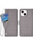 Apple iPhone 14 Telefon Kasası 6.1 Inç Jean Kumaş Doku Anti-Çizelge Anti Telefon Kılıfı Dönen Kartı Yuvası Tasarım Cüzdan Stili Deri Kapak Stand-Grey (Yurt Dışından) 1
