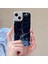 Apple iPhone 13 Telefon Kasası Epoksi Sert Akrilik+Tpu Telefon Kabuğu Elektrap Kaplama Mermer Desen Gümüş Folyo Telefon Kasa-Siyah (Yurt Dışından) 2