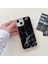 Apple iPhone 13 Telefon Kasası Epoksi Sert Akrilik+Tpu Telefon Kabuğu Elektrap Kaplama Mermer Desen Gümüş Folyo Telefon Kasa-Siyah (Yurt Dışından) 3