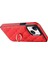 Apple iPhone 13 Telefon Kılıfı 6.1 Inç Pu Deri+Tpu Telefon Kılıfı Dikiş Rhombus Ring Tutucu Kickstand Telefon Kapak-Kırmızı (Yurt Dışından) 2
