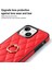 Apple iPhone 13 Telefon Kılıfı 6.1 Inç Pu Deri+Tpu Telefon Kılıfı Dikiş Rhombus Ring Tutucu Kickstand Telefon Kapak-Kırmızı (Yurt Dışından) 3