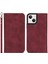 Apple iPhone 13 Telefon Kılıfı Pu Deri Deri Touch Hissed Hissedar Otomatik Emici Telefon Kasası Cüzdan Stand 6.1 Inç-Dark Kırmızı (Yurt Dışından) 1