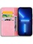 Apple iPhone 14 Telefon Kasası 6.1 Inç Baskı Çiçek Telefon Kapağı Iyi Korumalı Cüzdan Tasarım Buzağı Doku Deri Kapak Stand-Pink ile (Yurt Dışından) 2