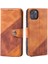 Apple iPhone 13 Telefon Kasası Çılgın At Doku Telefon Kapağı 6.1 Inç Birleştirme Pu Deri Deri Şok Geçirmez Kılıf Cüzdan Stand-Brown (Yurt Dışından) 1