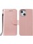 Apple iPhone 13 Telefon Kasası Için Düz Renkli Pu Deri Cüzdan Kasası Manyetik Kapanma Standı Özellik Flip Kapak Kayış 6.1 Inç-Rose Altın (Yurt Dışından) 1