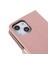 Apple iPhone 13 Telefon Kasası Için Düz Renkli Pu Deri Cüzdan Kasası Manyetik Kapanma Standı Özellik Flip Kapak Kayış 6.1 Inç-Rose Altın (Yurt Dışından) 4
