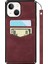 Apple iPhone 13 Telefon Kılıfı Dikey Flip Kart Yuvaları Tasarımı Kickstand 6.1 Inç-Kırmızı ile Tpu Telefon Kılıfı (Yurt Dışından) 2