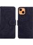 Anti-Fall Saf Renk Tiger Tiger Desen Deri Deri Moblie Telefon Kapağı Apple iPhone 13 6.1 Inç-Siyah (Yurt Dışından) 1