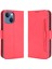 Apple iPhone 13 Telefon Kılıfı Için Çoklu Kart Yuvası Cüzdan Tasarımı Tam Koruma Deri Telefon Kapağı Stand 6.1 Inç-Kırmızı (Yurt Dışından) 2