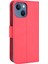 Apple iPhone 13 Telefon Kılıfı Için Çoklu Kart Yuvası Cüzdan Tasarımı Tam Koruma Deri Telefon Kapağı Stand 6.1 Inç-Kırmızı (Yurt Dışından) 3