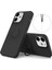 Apple iPhone 13 Telefon Kılıfı Ayarlanabilir Yüzük Kickstand Tasarımı Çevre Dostu Sıvı Silikon Telefon Koruyucu Kılıf Kabuğu Kullanışlı Kayış 6.1 Inç-Siyah (Yurt Dışından) 1