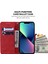 Apple iPhone 13 Telefon Kasası 6.1 Inç Pu Deri Cüzdan Flip Kapak Standı Işlevi Geometri Strap-Red ile Baskı Folio Koruyucu Kılıf (Yurt Dışından) 4