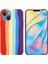 Apple iPhone 13 6.1 Inç-Kırmızı Için Gökkuşağı Yumuşak Sıvı Silikon Damla Koruyucu Telefon Kasası (Yurt Dışından) 1
