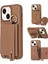 Apple iPhone 13/14 Telefon Kılıfı Deri+Tpu Kapak 6.1 Inç Kart Tutucu El Kayışı Kickstand Telefon Kılıfı Omuz Kayışı Kahverengi (Yurt Dışından) 2