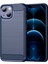 Apple iPhone 13 Telefon Kılıfı Için 1.8mm Esnek Tpu Anti-Çizelge Karbon Fiber Fırçalı Koruyucu Kapak Telefon Geri Kılıf 6.1 Inç-Mavi (Yurt Dışından) 1