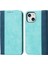 Apple iPhone 13 Telefon Kasası Iki Renkli Ekleme Tasarımı Otomatik Emici Pu Deri Cüzdan Telefon Kabuğu Kasası 6.1 Inç-Mavi (Yurt Dışından) 1