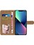 Apple iPhone 13 Telefon Kasası 6.1 Inç Telefon Kapağı Basılı Çizgi Dekor Cüzdan Çılgın At Doku Standı Deri Telefon Kasası Kayış-Siyah ile (Yurt Dışından) 3