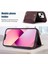 Apple iPhone 13 Telefon Kasası Rfıd Engelleme Telefon Kılıfı 6.1 Inç Rhinestone Dekor Tri-Kat Cüzdan Kickstand Pu Deri Kaplı Tpu Kapak Omuz Kayış Kırmızısı (Yurt Dışından) 3