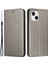 Apple iPhone 14 Telefon Kasası 6.1 Inç Karbon Fiber Doku Pu Deri Kasa Otomatik Manyetik Kapalı Kapak Standı Cüzdan Kapak-Gri (Yurt Dışından) 1