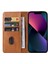 Apple iPhone 13 Için 6.1 Inç Deri Stand Telefon Kasası Buzağı Doku Cüzdan Manyetik Cep Telefonu Kapak-Khaki (Yurt Dışından) 1
