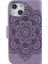 Apple iPhone 13 Telefon Kasası Için Mandala Çiçek Pu Deri Telefon Stand Kapağı Cüzdan Kılıfı Strap 6.1 Inç-Mor (Yurt Dışından) 3