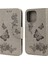 Deri Cüzdan Kılıfı Kelebek Çiçek Telefon Kılıfı Apple iPhone 13 6.1 Inç-Gre (Yurt Dışından) 1