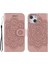 Apple iPhone 13 Telefon Kasası Için Mandala Çiçek Pu Deri Telefon Stand Kapağı Cüzdan Kılıfı Kayış 6.1 Inç-Rose Gold (Yurt Dışından) 2