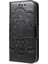 Apple iPhone 13 Telefon Kasası Için Mandala Çiçek Pu Deri Dergisi Stand Kapak Cüzdan Kılıfı Strap 6.1 Inç-Black (Yurt Dışından) 2