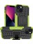 Apple iPhone 14 Telefon Kasası 6.1 Inç Lastik Desen Kayma Önleyici Telefon Kasası Sert Pc Yumuşak Tpu Çift Katman Şok Geçirmez Koruyucu Kapak Kickstand-Yeşil ile (Yurt Dışından) 1