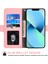 Apple iPhone 14 Telefon Kasası 6.1 Inç Jean Kumaş Doku Anti-Çizelge Anti-Çizelge Kılıf Dönen Kart Yuvası Tasarım Cüzdan Tarzı Deri Kapak Stand-Pink ile (Yurt Dışından) 2