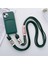 Apple iPhone 13 Telefon Kılıfı Için 6.1 Inç Sıvı Silikon Kart Yuvası Telefon Kılıfı Çizgiye Döküm Anti Şok Geçirmez Kapak Uzun Strap-Dark Yeşil (Yurt Dışından) 4