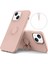 Apple iPhone 14 Telefon Kasası 6.1 Inç Cep Telefonu Kasası Manyetik Metal Tabaka Tasarım Yüzüğü Tutucu Kickstand Sıvı Silikon Telefon Kapağı Bilek Kayış Pembe (Yurt Dışından) 1