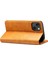 Apple iPhone 13 Telefon Kılıfı Için Iyi Korumalı Dokulu Yüzey Kapağı Anti Drop Anti-Drop Manyetik Kapanış Cüzdan Tasarım Deri Kılıf Stand 6.1 Inç-Khaki (Yurt Dışından) 3