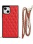 Telefon Kapağı Yumuşak Tpu+Mikrofiber Deri Telefon Geri Kılıf Apple iPhone 13 Için Omuz Askısı 6.1 Inç-Kırmızı (Yurt Dışından) 1