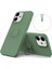 Apple iPhone 13 Telefon Kılıfı Ayarlanabilir Yüzük Kickstand Tasarımı Çevre Dostu Sıvı Silikon Telefon Koruyucu Kılıf Kabuğu Kullanışlı Kayış 6.1 Inç Yeşil (Yurt Dışından) 1