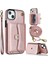Apple iPhone 13 Telefon Kılıfı Için 6.1 Inç/14 Akordeon Tarzı Kart Yuvaları Telefon Kılıfı Kickstand Rfıd Engelleme Kapağı Kısa Kayış ve Uzun Kayış-Rose Altın (Yurt Dışından) 1