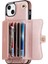 Apple iPhone 13 Telefon Kılıfı Için 6.1 Inç/14 Akordeon Tarzı Kart Yuvaları Telefon Kılıfı Kickstand Rfıd Engelleme Kapağı Kısa Kayış ve Uzun Kayış-Rose Altın (Yurt Dışından) 3