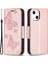Apple iPhone 13 Telefon Kılıfı Için Baskı Pu Deri Deri Flip Cüzdan Kılıfı Stand ve Bilek Kayışı ile Kapak 6.1 Inç-Rose Gold (Yurt Dışından) 1
