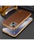 Apple iPhone 13 Telefon Kasası Için Çizik Dirençli Hafif Litchi Dokusu Şık Elektroplasyon Çerçevesi Pu Deri Kaplı Hibrid Telefon Kılıfı 6.1 Inç-Kahverengi (Yurt Dışından) 2
