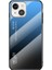 Apple iPhone 13 Telefon Kasası Temperlenmiş Cam Desen Çekmeye Dayanıklı Yumuşak Kenar Hibrit Ince Ince Arka Kapak 6.1 Inç-Mavi Siyah (Yurt Dışından) 1