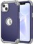 Apple iPhone 14 Telefon Kasası 6.1 Inç 3'ü 1 Inç Etkiye Dayanıklı Silikon+Pc Hibrid Kapak Kalın Köşeler Tasarım Cep Telefonu Geri Kasa-Karanlık Mavi Tasarım (Yurt Dışından) 1