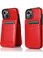 Apple iPhone 13 Telefon Kılıfı Tutucu Tasarım Pu Deri+Tpu Doğru Renk Iyi Korunmuş Telefon Kasası Kickstand Kapak 6.1 Inç-Kırmızı (Yurt Dışından) 2