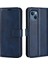 Apple iPhone 14 Telefon Kasası 6.1 Inç Aşınmaya Dayanıklı Dokulu Pu Deri Cep Telefonu Kasası Manyetik Telefon Koruyucu Cüzdan Standı-Mavi (Yurt Dışından) 1