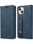 Apple iPhone 13 Telefon Kasası Için 6.1 Inç Anti-Fall Anti Anti Anti Conclu Flip Case, Kart Yuvaları Manyetik Pu Deri Deri Telefon Cüzdan Kapağı Standı Bileklik Mavisi (Yurt Dışından) 2