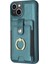 Apple iPhone 13 Telefon Kılıfı BF27 6.1 Inç/apple iPhone 14 Koruyucu Kılıf Yüzüğü Kickstand Card Tutucu Pu+Tpu Telefon Kapak Yeşili (Yurt Dışından) 1
