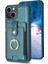 Apple iPhone 13 Telefon Kılıfı BF27 6.1 Inç/apple iPhone 14 Koruyucu Kılıf Yüzüğü Kickstand Card Tutucu Pu+Tpu Telefon Kapak Yeşili (Yurt Dışından) 3